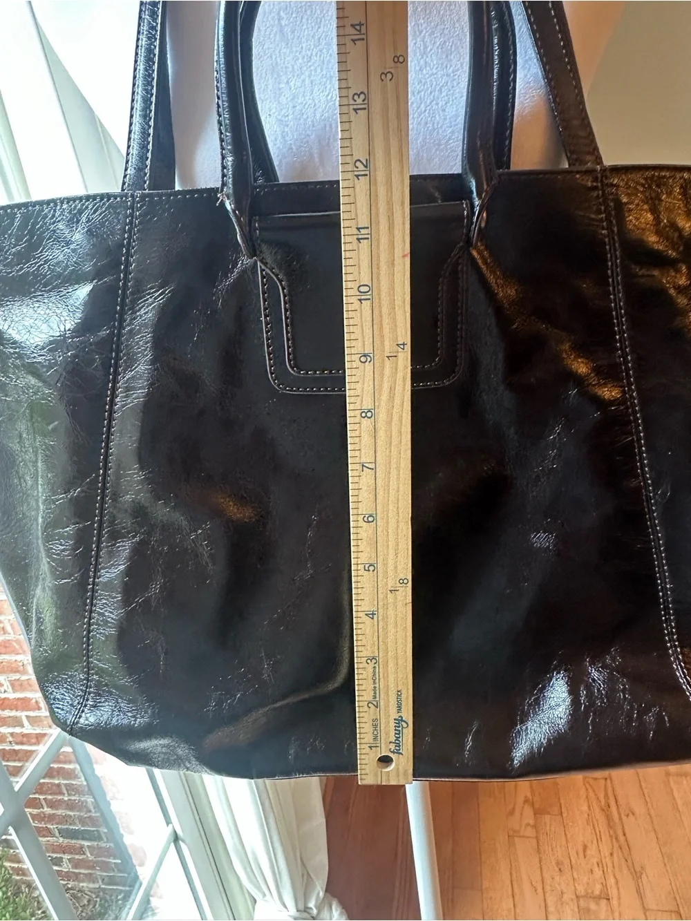 HOBO Black Leather Tote with Double Handles